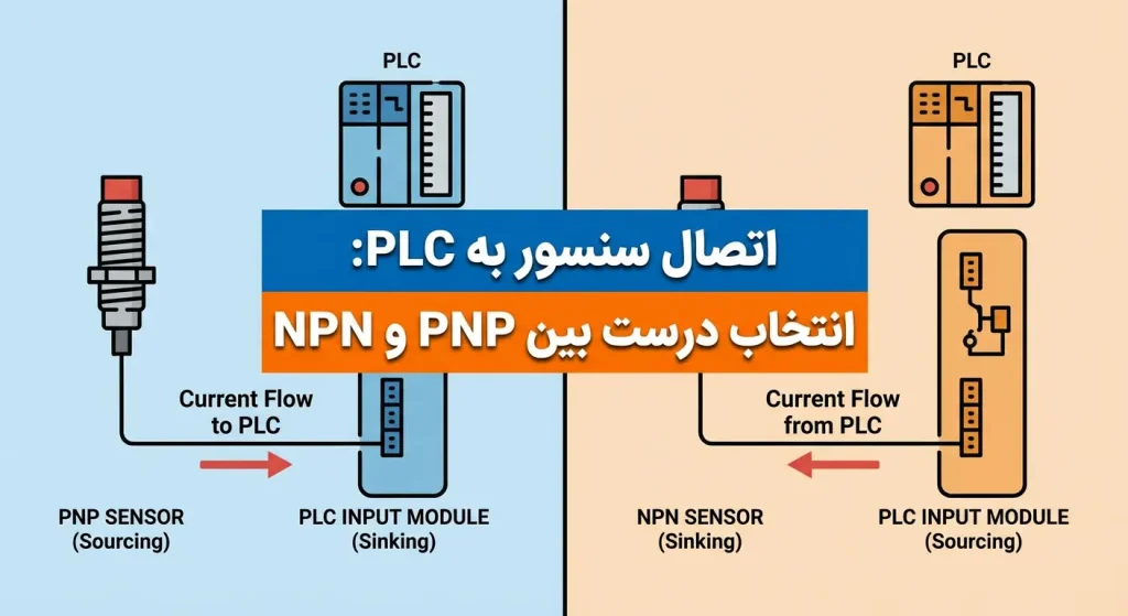 اتصال سنسور به PLC انتخاب درست بین PNP و NPN