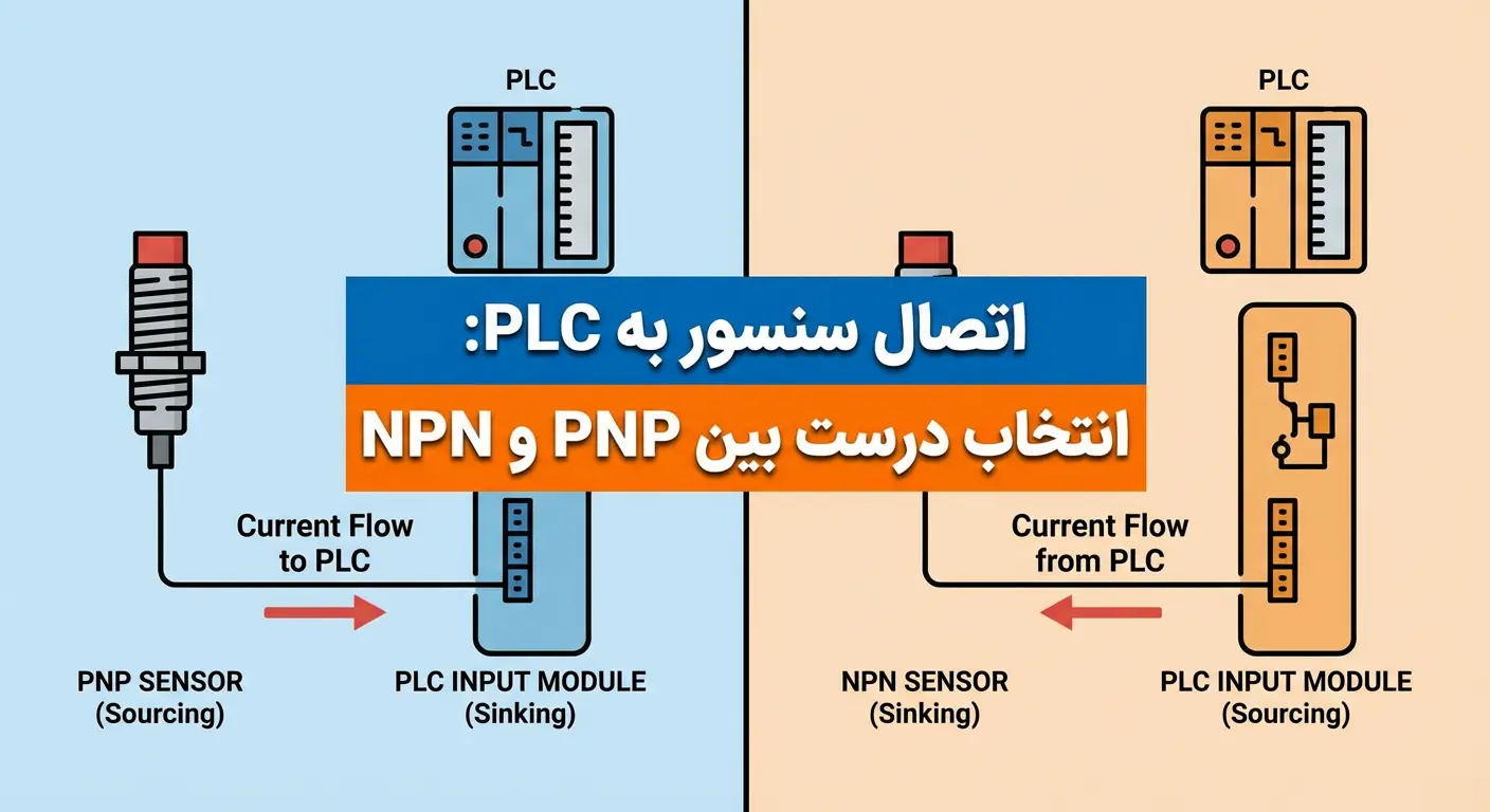 اتصال سنسور به PLC انتخاب درست بین PNP و NPN