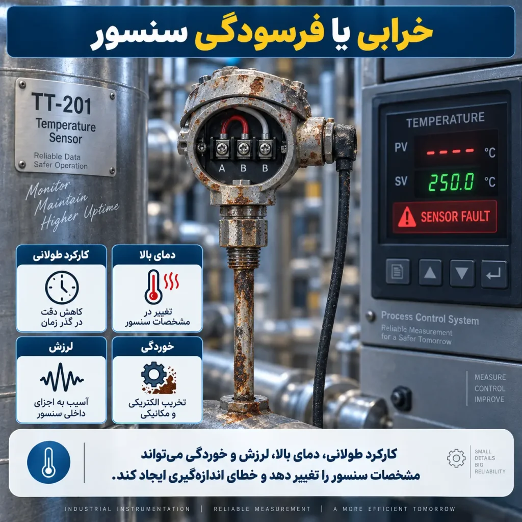 خرابی یا فرسودگی سنسور